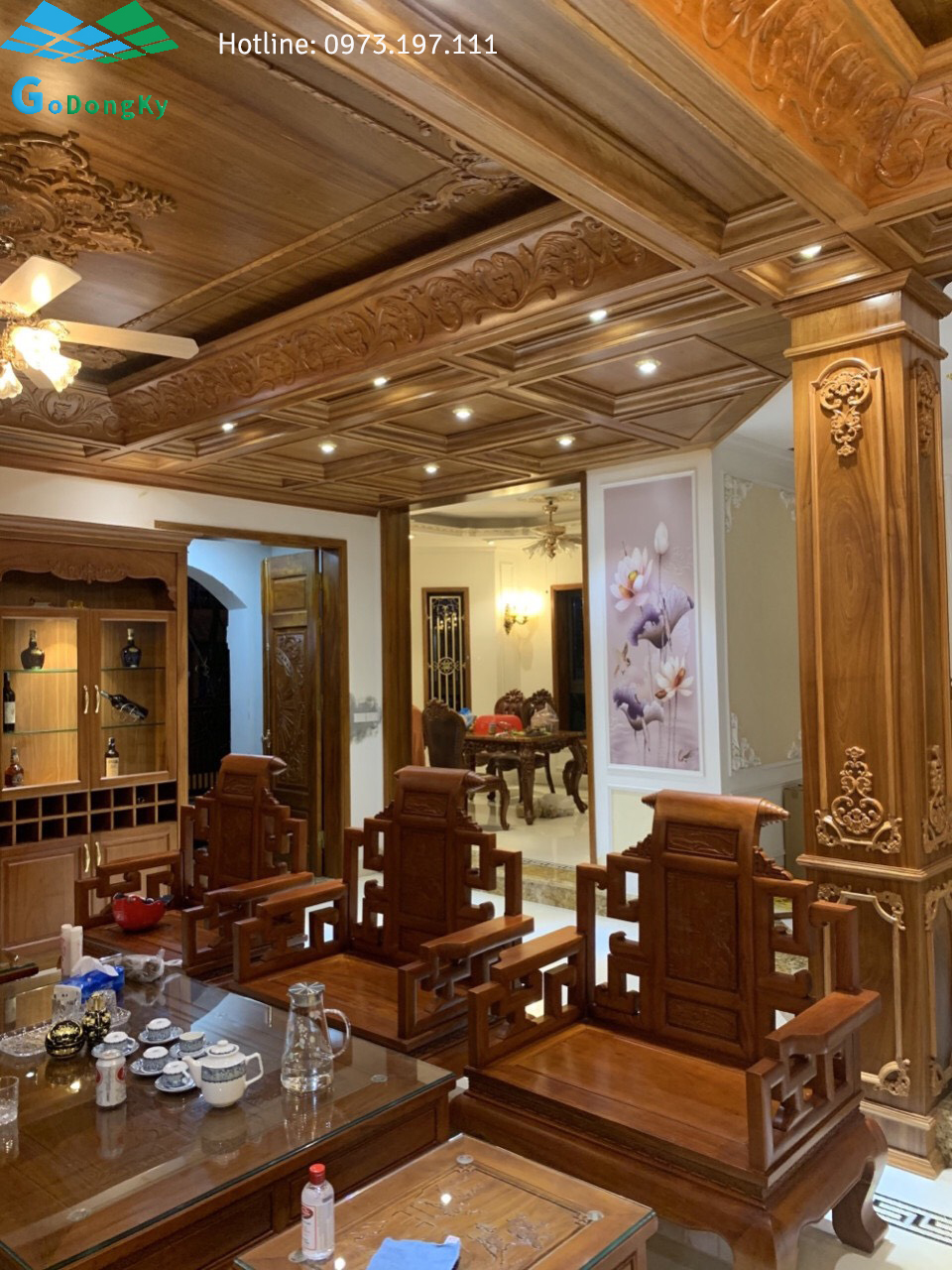 Thi công trần gỗ tự nhiên tại Quảng Nam