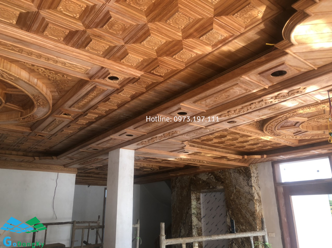 Quá trình thi công trần gỗ tự nhiên của Gỗ Đồng Kỵ