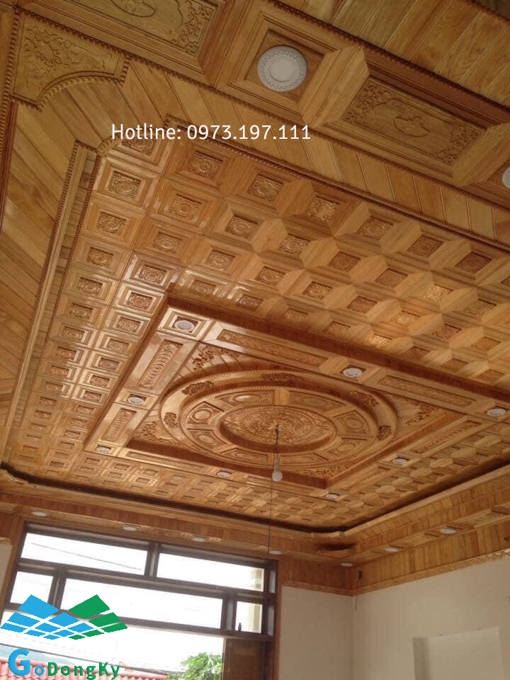 Thiết kế trần nhà bằng gỗ tự nhiên