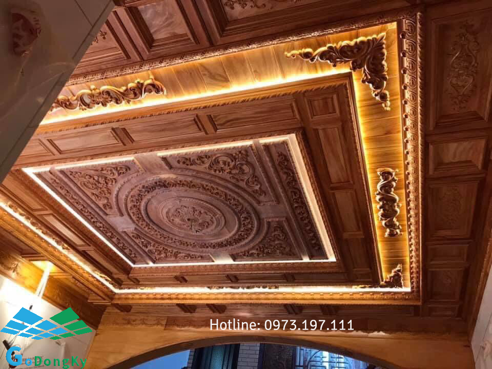 Không gian ấm cúng với mẫu trần gỗ đẹp