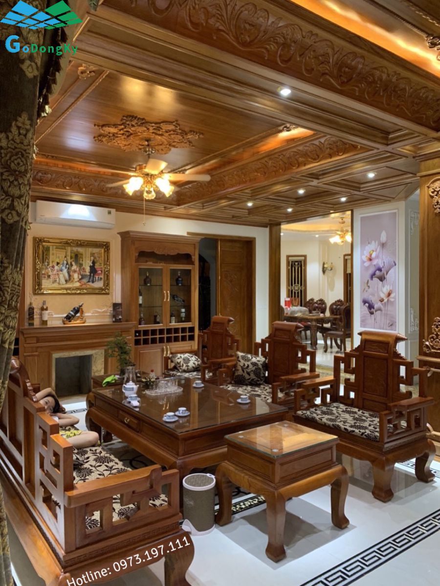 Mẫu trần gỗ cho phòng khách