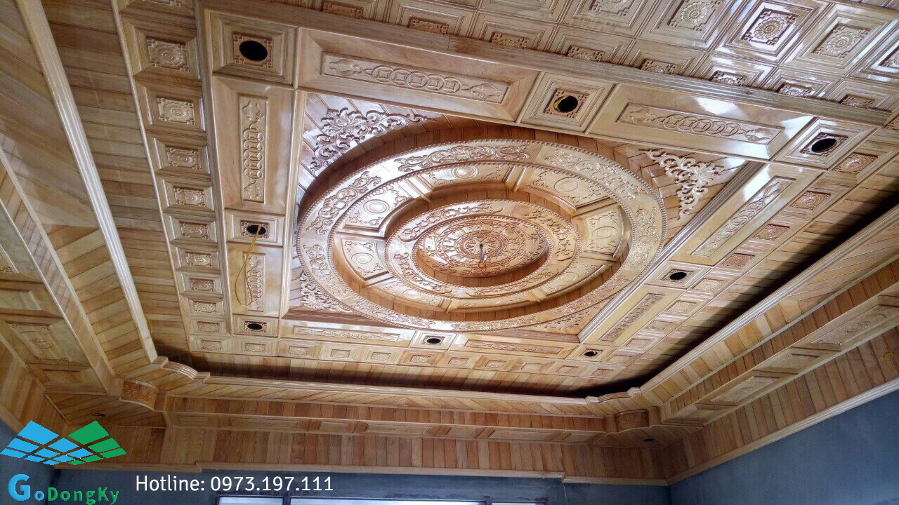 Mẫu trần gỗ pơ mu đẹp tại Hà Tĩnh