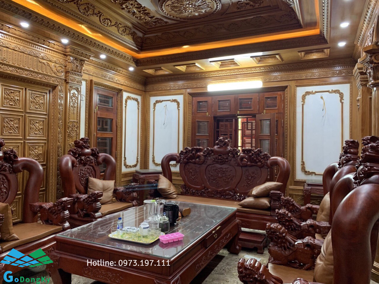 Ốp gỗ tự nhiên cho trần nhà