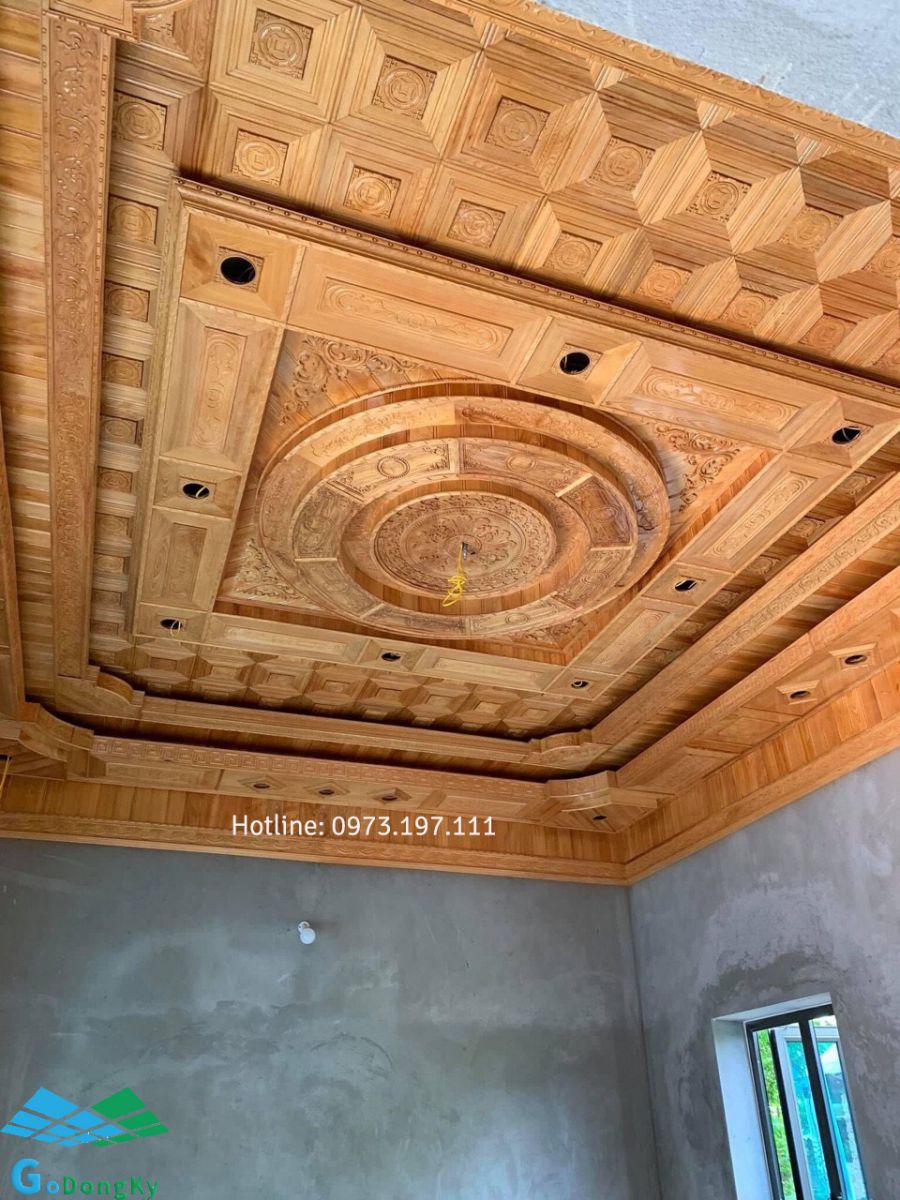 Trần gỗ tự nhiên đẹp cho nhà chung cư